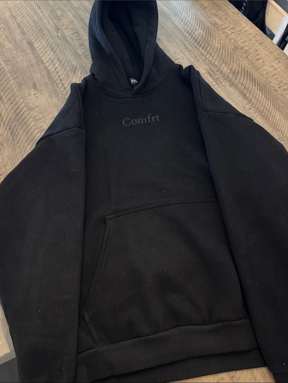Unisex Black Comfrt Hoodie - Picture 3 of 3